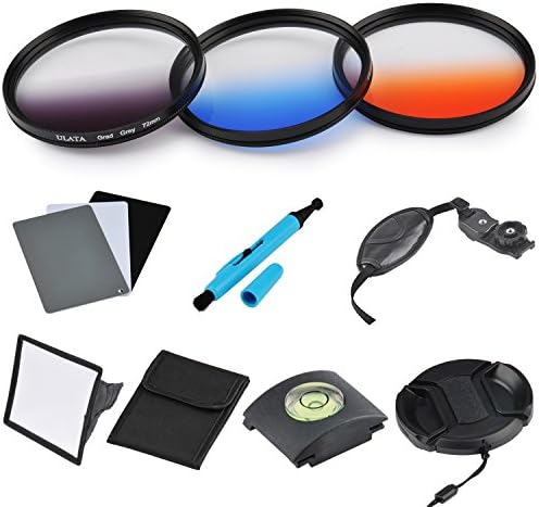 ULATA 72mm Blue Grey Orange Gradual Lens Filter Kit For Canon 70D 60D 7D 6D 5D Mark III II 5D3 5D2 For Sony For Pentax For Olympus Lenses