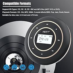 HOTT C105 Portable CD Player with HiFi Bluetooth