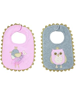 Baby Girls Chickadee Collection Bib Set Chick and Owl Applique