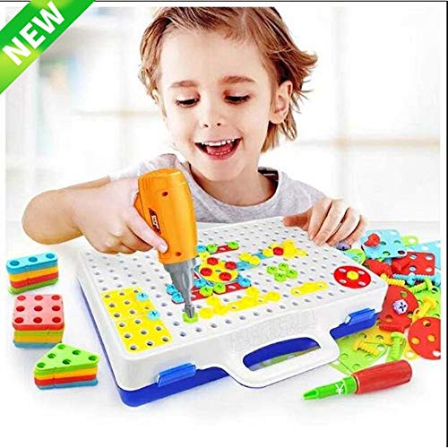 Fashionlook Children's Electric Drill Nut Disassembly Assembly Combination Jigsaw Hand Screw Screw Blocks Educational Toys Puzzle