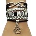 Infinity Love Pug Mom Bracelet-Animal Dog Paw Print Charm Puppy Bracelets