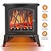 Infrared Space Heater - Electric Fireplace Heater with 3D Flame Effect, 2 Heat Modes, 1500W Ultra Strong Power, Adjustable Flame Brightness, Overheat Protection, Free Standing Fireplace Stove Heater
