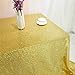 Trlyc 60 x 102-Inch Square Sequin Tablecloth Gold for Wedding