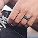 ROQ Silicone Rubber Wedding Ring for Men, Comfort Fit, Breathable Rubber Engagement Band, Men's Wedding Band, 8mm Wide 2mm Thick, Dome Solid, 4 Pack, Black Camo, Grey, Black, Silver, Size 9