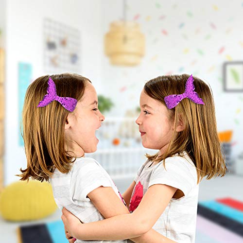 Mermaid Sequin Set, Mermaid Crossbody Bag Sequin Mermaid Accessory Headband and Cute Mermaid Hair Clips for Girls Kids­ Cosplay Party Favors