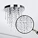 Crystal Chandelier, Kakanuo Modern Crystal Ceiling Light, 3 Lights Flush Mount Crystal Light Fixture H10.4