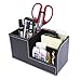 Behomy Home Office Multi-Function Desk Organizer, PU Leather Desk Stationery Organizer, Office Storage Compartments Box for Pen, Pencil, Name Cards, Phone, Key, Pocket Money (Small)