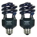 Sunlite SL20/BLB 20 Watt Spiral Energy Saving CFL Light Bulb Medium Base Blacklight Blue - 2 Pack