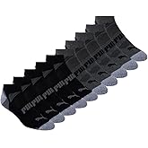 Puma Men's Extended Size No Show Socks, 10 Pairs, Black, Fits Shoe Sizes 12-16
