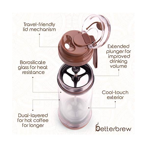 Betterbrew Travel French Press Coffee Maker Portable Insulated Coffee