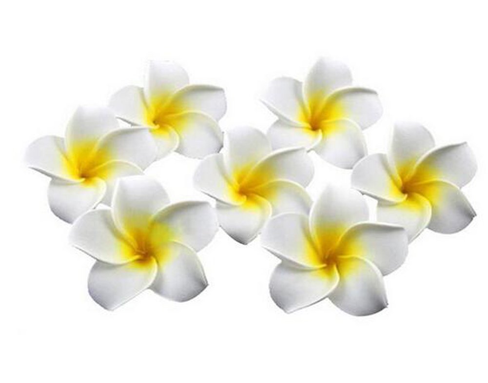 12 pieces women girls 2.4 inch / 6 cm Hawaii Frangipani foam flower hair clips for wedding party beach decoration barrette Hawaii hairclip
