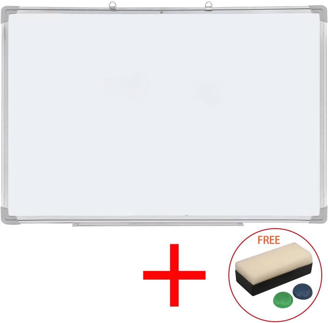 Drywipe Magnetic Whiteboard with Aluminium Frame and Pen Tray Office Notice Memo White Board (W900xH600mm)