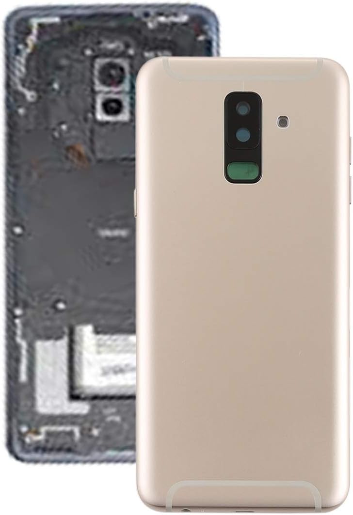 MaYing Phone Accessories, Back Cover with Side Keys & Camera Lens for Samsung Galaxy A6+ (2018) / A605 Spare Replacement Parts (Color : Gold)