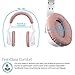 Naztech i9 Bluetooth Wireless Active Noise Cancelling Headphones with Memory Foam Earpads & High-definition Sound for Home / Office / TV + Travel Case & Airplane Adapter [Rose Gold] -13797