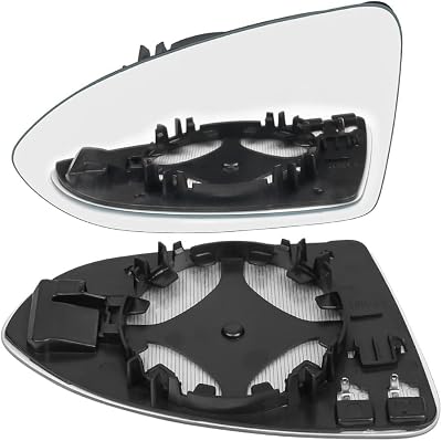 URAQT VW Golf MK7 Left Heated Wing Mirror Glass Convex Passenger Side