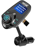 8 In 1 T10 Wireless In-Car Bluetooth FM Transmitter for Car With 1.44 Inch Display USB Charger MP3 Player Transmits TF Card Aux In iPhone Samsung Pixel’s Music Call Google Navigation To Car Speaker