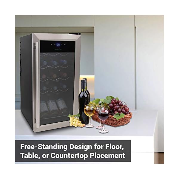 Nutrichef-15-Bottle-Refrigerator-White-Red-Chiller-Countertop-Cooler-Freestanding-Compact-Mini-Wine-Fridge-w-Digital-Control-Stainless-Steel-Door