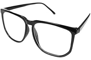 Unisex Oversized Nerd Geek Clear Lens Plain Glasses Casual Reusable Plastic Clear Lens Glasses Black Attractive and Professio