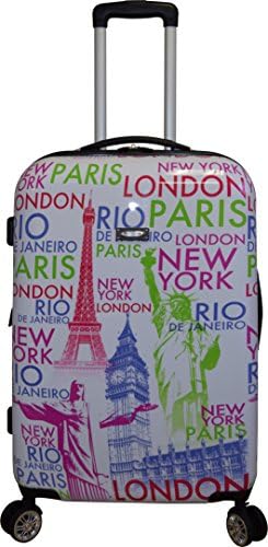 Kemyer 788 Vintage Series 24" Lightweight Expandable Spinner Luggage (Eiffel Tower)