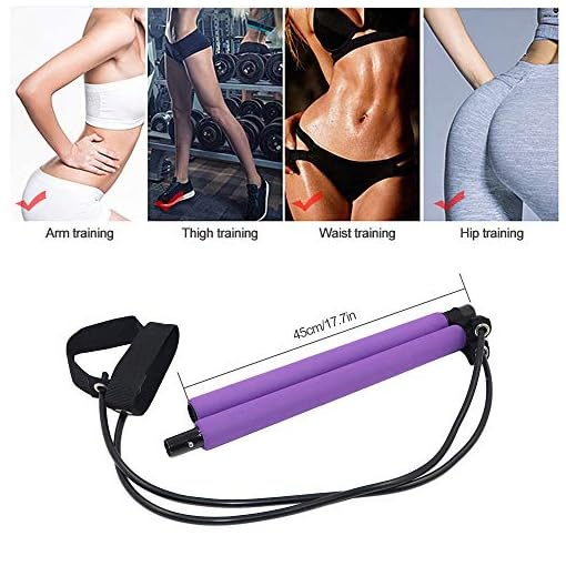Portable Pilates Bar Kit with Resistance Band Yoga Pilates Stick Yoga Exercise Bar with Foot Loop for Yoga,Stretch… - Image 3