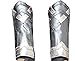 Miracle(Tm) Wonder Woman 2017 Costume Gloves - Brown Leather Gloves (M, Gauntlets (Grey & Gold))