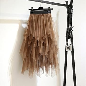 Wddbsq Falda De Tul Malla Fiesta Banquete Fiesta Vestido Saten Media Falda Falda Negra De Una Palabra Irregular Malla Talla De Mujer Caramelo Amazon Es Deportes Y Aire Libre wddbsq falda de tul malla fiesta