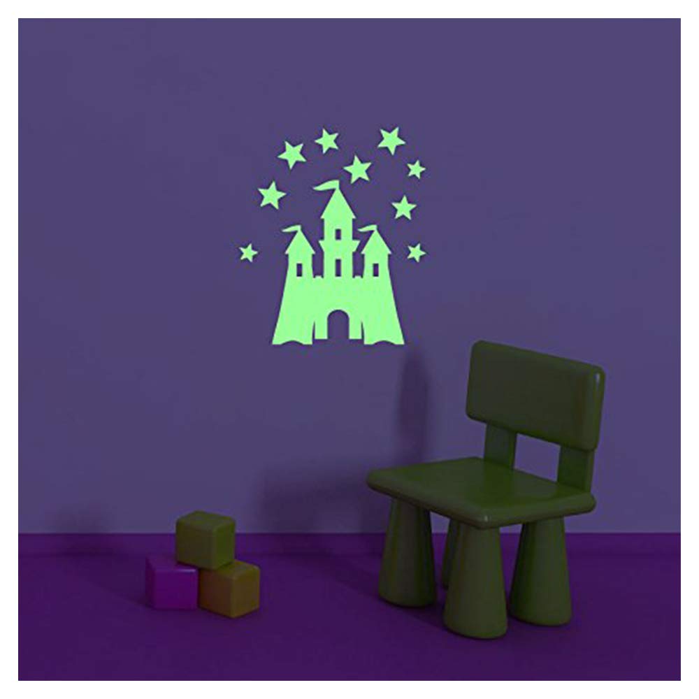 Glow Stickers| Glow in The Dark Wall Decal Castle– Wall Paper Decoration Phosphorescent - 25 x 20 cm
