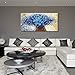 Winpeak Art Hand Painted Abstract Canvas Wall Art Modern Textured Blue Flower Oil Painting Contemporary Artwork Floral Hanging Decor Stretched And Framed Ready to Hang (40