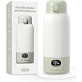 Portable Bottle Warmer 17oz Bottle Warmer for Breast Milk Formula & Water, Fast Heating, Long Battery Life & Large Capacity, Suitable for Baby Outdoor Travel Green