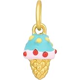 Zicdije Pack of 10 PCS Icecreams 3D Enamel Charms Matte Gold Plated Kawaii Colored Pendants with Jump Ring for DIY Bracelets Jewelry Making Accessories