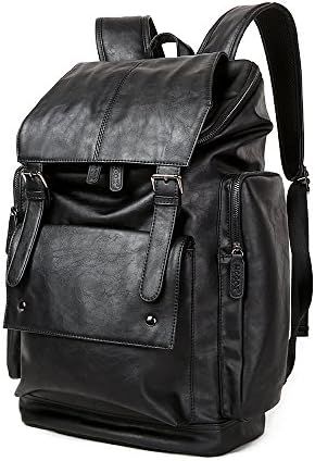 Water Resistant Leather Anti Theft Travel Backpack 15.6 Inches Laptop Business Slim College Shoulder Rucksack Backpack for Men