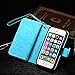 iPhone 5s Case, iPhone 5 Case, Joopapa iPhone 5s/5 Wallet Case, Luxury Pu Leather 2 in 1 Magnetic Wallet Credit Card Holder Flip Case Cover with Built-in 6 Card Slots for Apple iPhone 5s 5 5G (Blue)