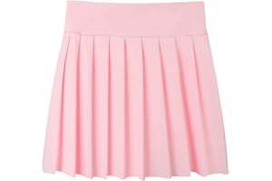 SPFAS Girls Pleated Tennis Skirt with Pockets Shorts Girl's Athletic Golf Skirt for Running School Cheerleading 4-15 Years