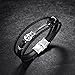 Fate Love Leather Bracelet Guitar Cowhide Handmade Braided Multi-layer Wrap Mens Bracelet, 8.26