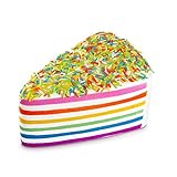 WATINC 1 pcs 6 inch Jumbo Kawaii Cake Toys Squishy Cream Scented Slow Rising Squishies Charms, Lovely Toy Stress Relief Toy, Decorations Toy Gift Fun Large (Rainbow Cake)