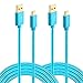 HI-CABLE Micro USB Cable 10Ft(2-Pack) Nylon Braided Long Cord USB 2.0 A Male to Micro B Fast Charging Cable for Samsung Galaxy S7 S6 Edge,Note 5/4,LG G4 G3,Moto G5 Plus,PS 4,HTC One M9 M8 M7 (Blue)