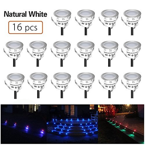(16 Pack) Detachable LED Deck Light Kits φ22mm 7W Energy Star Easy Installation Retrofit Recessed Lighting Fixture Daylight Ceiling Down Light (White Light 4000-4500K)