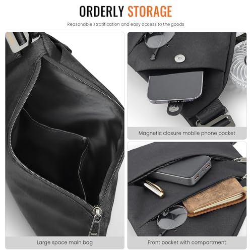 WANDER PLUS® Anti Theft Crossbody Bag, Shoulder Bag Anti-theft Design for Travel, Sport, Work