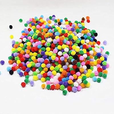KUOU LEZQHB Pom-Poms Ball 500 pcs 8mm Assorted Multi Colours Craft