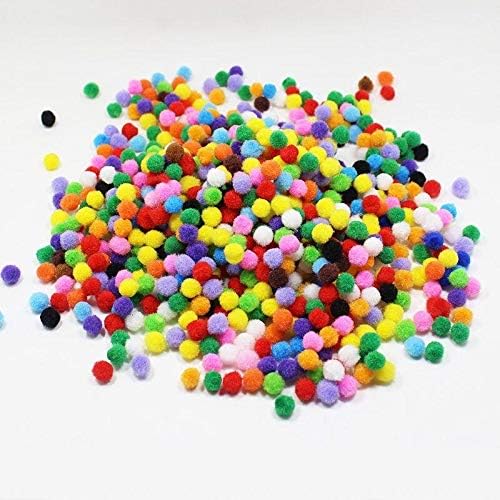 KUOU LEZQHB Pom-Poms Ball 500 pcs 8mm Assorted Multi Colours Craft