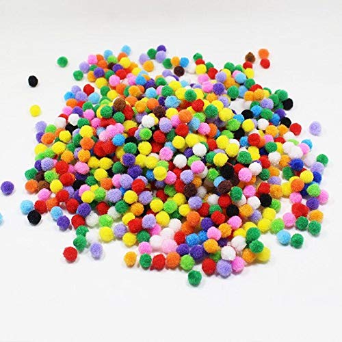 LEZQHB Pom-Poms Ball, 500 pcs 8mm Crafts Small Mini Poms for Crafts - Assorted Multi Colours