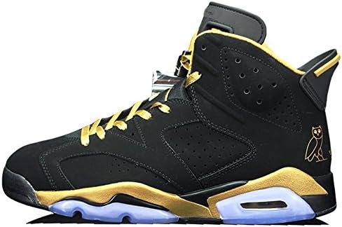 Air 6 Retro Mens OVO Black-Gold Basketball Shoes