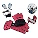 weemoment Women Electric Rechargeable Heated Gloves Waterproof Back Touch Screen Motorcycle Electrocar Heating Gloves Hand Warmer Three-Speed Adjustment Temperature Lithium Battery Powered