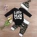 3PCS Newborn Baby Boys Cute Letter Print Romper+Camouflage Pants+Hat Outfits Set (12-18 M, Little Man)