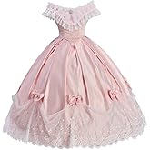 Women Southern Belle Renaissance Costume Pink Victorian 1860s Civil War Wedding Dress Rococo Ball Gown