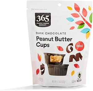 365 by Whole Foods Market, Mini Dark Chocolate Peanut Butter Cups, 4.7 Ounce