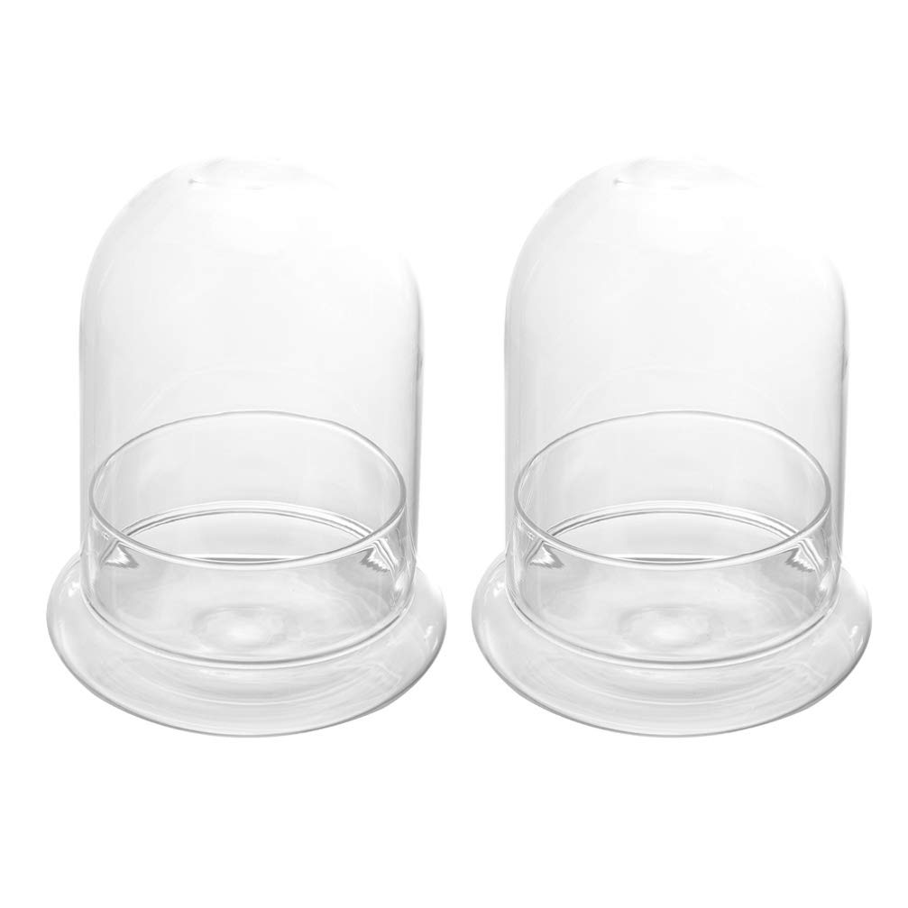 2Pcs High Borosilicate Glass Terrarium Jar, Bell Dome Cloche with Glass Base for Micro Landscape, Moss Vase for Diy Home Decoration, Tabletop Display