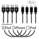 PCLONE Lightning Cable 7.3 Inches Short USB Apple Charging Cord for iPhone iPad iPod Touch - 4 Piece