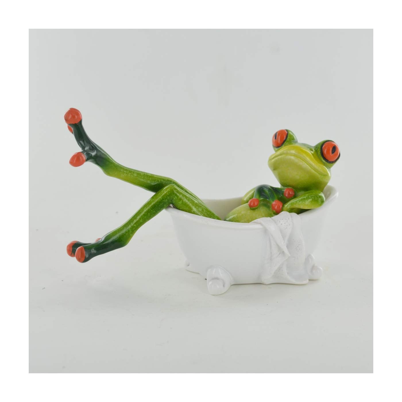 Prezents.com Comical Frogs - In The Bath Small Resin Figurine Great For Home Gift