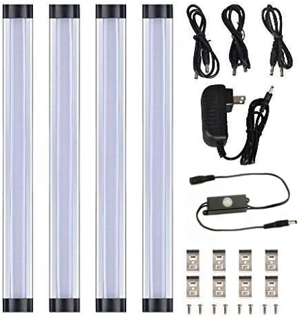 (4 Panels-6 Inch) ZHUY Daylight LED Under Cabinet Lighting, Sensor Switch Included, Milk Cover
